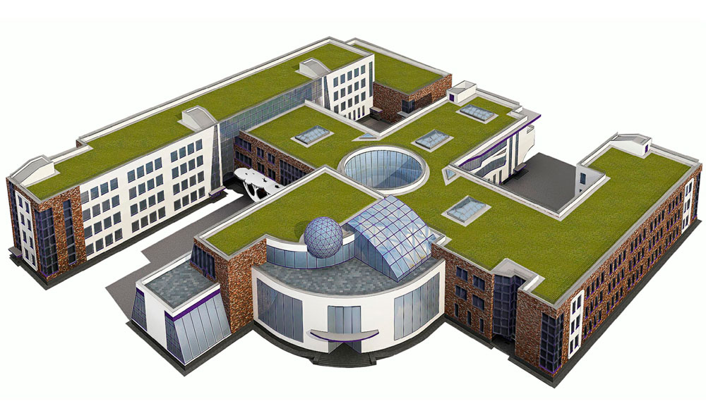Общеобразовательная школа площадью 30 тыс. м.кв. с обсерваторией и бассейнами